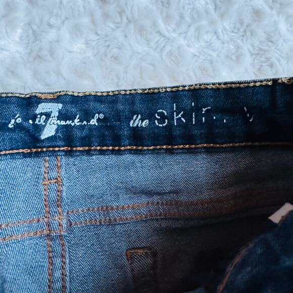 7 For All Mankind Kids Skinny Straight Cotton Blue Denim Jeans Size 14 - Picture 4 of 10